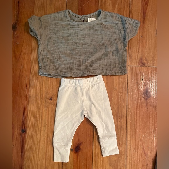 The Simple Folk 3-6 m set NWT muslin shirt cotton pant - Picture 1 of 6
